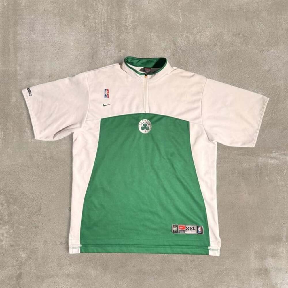 Nike Boston Celtics NBA Half Zip Pullover Size XXL White Green